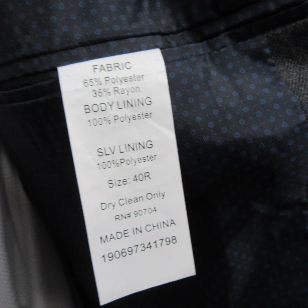 Alan Flusser Sport Coat 40R Gray Blue Windowpane Double Vent‎ Modern